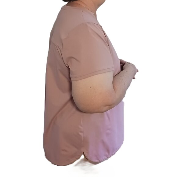 Deluth Trading Women's 2X Plus NoGA Classic Short Sleeve Shirt Pink Pullover NWT - Picture 4 of 16